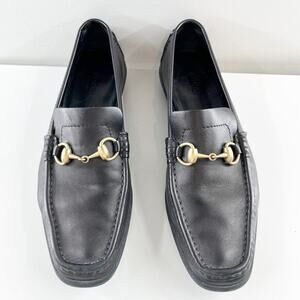 Gucci Vintage Leather Horsebit Loafers Black 8.5